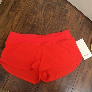 BRAND NEW WITH TAGS Speed Up Low Rise Lined Short Carnation Red